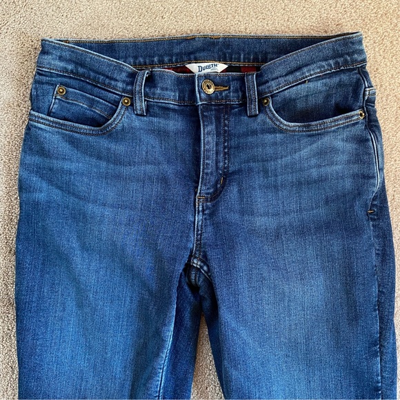 Duluth Trading Red Flannel Lined Straight Leg Jeans Women Size 6x31 - Picture 6 of 13
